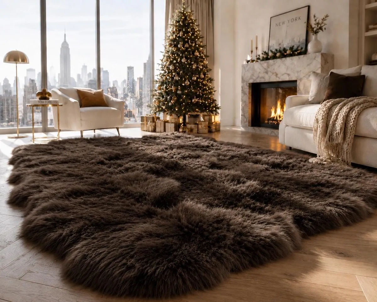 Chocolate brown Toscana sheepskin rug
